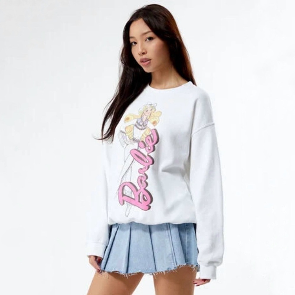 NWT Junk Food Clothing Cowgirl Barbie Flea Market Fleece Pullover Sweatshirt M/L